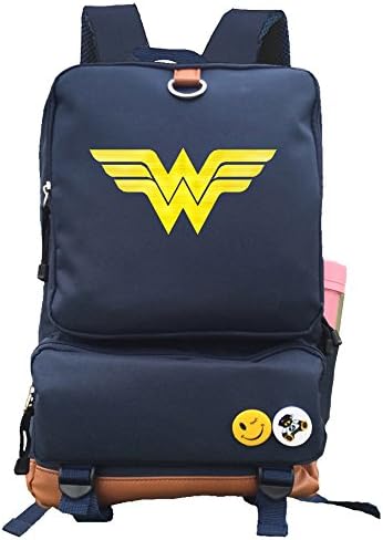 YangCun Wonder Woman backpack Laptop Storage bag student Schoolbags Hiking Daypacks (Navy Blue)