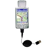 Retractable USB Cable for the Mio Technology 168 Plus with Power Hot Sync and Charge capabilities - Gomadic Brand w/ TipExchange Technology