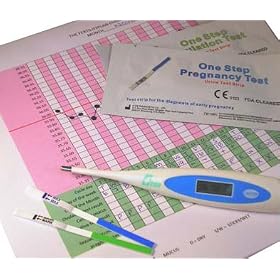 Celsius (Centigrade) Digital Basal Body Temperature Thermometer reads to 2 decimal places + 10 x 20 mIU Ovulation + 10 x 10 mIU Pregnancy tests with fertility plan chart
