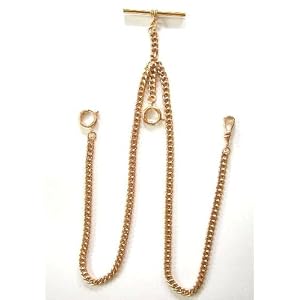 #148-2 14K GF Double Albert Watch Chain--New Stock--Made in USA