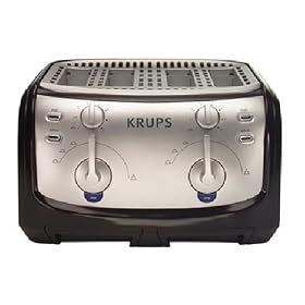 Krups FEM4B 4-Slice Toaster, Black