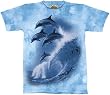 The Mountain Four Dolphins Riding Wave Ocean Tee T-shirt