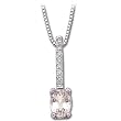 14K White Gold Morganite and Diamond Necklace