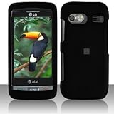 LG VU PLUS GR700 Cell Phone Rubber Feel Black Protective Case Faceplate Cov ....