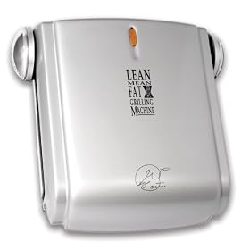 George Foreman 13619 Junior Square Grill with sloped grill design and floating hinge - cooks up to 4 portions
