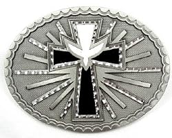 Holy Spirit Black Cross w/ White Dove Buckle