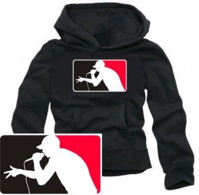 Coole Fun T-Shirts exclusive MC prime HOODIE Druck, rot/schwarz, Grösse: L