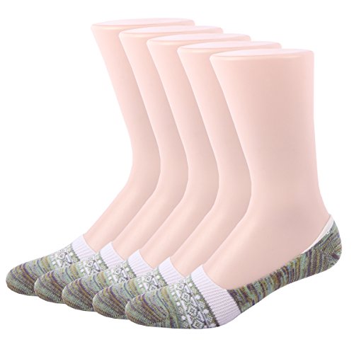 RioRiva Women No Show Low-Cut Liner Socks Dark Green Vintage style ( 5 Pack)
