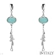 DV ITALY Attractive Earrings With 13.10ctw Genuine Chalcedonies in 925 Sterling silver. Total item weight 16.5g Length 86.5mm