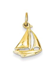 14k Yellow or White Gold Sailboat Charm