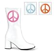 Funtasma Gogo-60 3" Heel Ankle Boot w/Interchangeable Peace Signs