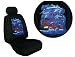 Car Truck SUV Dolphin print Seat Covers 2 Black Universal Low Back with headrest covers Vehicle Bucket Seatcovers