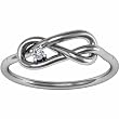 14K White Gold Diamond Love Knot Ring - 0.03 Ct.