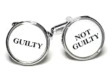 Silver-Tone Men's Cuff Links GUILTY / NOT GUILTY Cufflinks