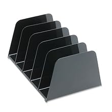 Rubbermaid Sort-A-File Sorter, Five Sections, Plastic, 13.375 x 9.125 x 6.375 Inches, Black (48006ROS)