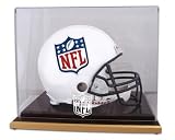 NFL Logo Helmet Display Case| Details: Wood Base, Mirrored Back
