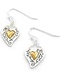 Two Tone Heart Dangle Fashion Earrings