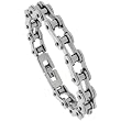 Solid Link Stainless Steel Bicycle Chain Bracelet 7/16 in. (10 mm) wide