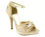 PATENT PLEATED SATIN RUFFLE PLATFORM