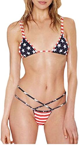 CYYNO Women's American Flag Pattern Swimsuit 2 Piece