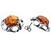 Certified Genuine Honey Amber and Sterling Silver Celtic Earrings
