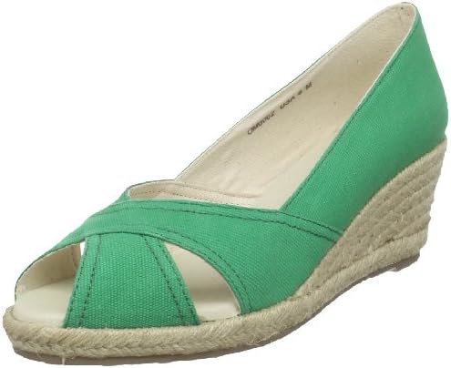 Lamo Women's OM0002 Peep-Toe Espadrille,Green,8 M US