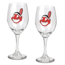Cleveland Indians MLB 2pc Wine Glass Set - Primary Logo by Great American Products
