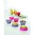 Mastrad - F44034 - Lot de 6 Moules Cannelés Pliables à Tartelettes et Muffins - 3 Bleu et 3 Framboise Translucide