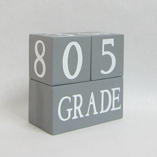 Baby Age Blocks: Shower Gift, Photo Prop & Nursery Decoration - Gray Background with White Letters