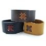 Adjustable Leather Crossband Bracelet for Men or Women, Black