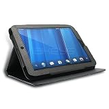 Black Leatherette Wallet Folio Stand Case for HP TouchPad