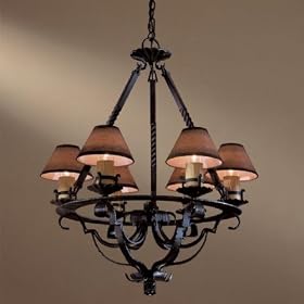 Minka 906-08 Mission Inn 6-L Chandelier Rep, Antique Iron