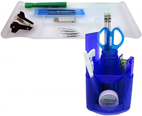 13 Piece Rotatable Desk Organizer Caddy with Full Supplies Plus **FREE** Plastic Drawer Tray Organizer by Clikoo ª