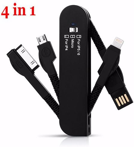 IPhone 6 Cable , Totoo 3 in 1 Swiss Knife Shape Multifunctional USB Portable Cable Set Micro Usb for Ipad,Ipod,Iphone 6,Iphone 4/4s/5/5s, Samsung Galaxy, Htc, Micro USB Samrt Phones (black)