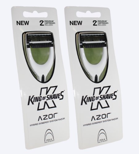 shaving cream for electric shaver:2 King of Shaves Azor Razors Hybrid Pola Synergy System 4 Endurium Cartridges