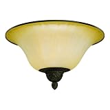 Westinghouse 69101 Apple Valley Two-Light Flush Mount Fixture, Gilded Bronze Finish with Antique Amber Scavo Globe