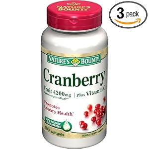 Nature's Bounty Cranberry Fruit 4200 mg, 100 Softgels (Pack of 3) picture