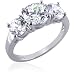 Pure Glamour: Sterling Silver Three Stone CZ Diamond Engagement Ring