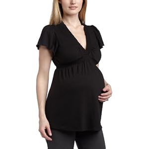 Everly Grey Women's Maternity Flutter Sleeve Taylor Top