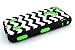 KINGCOOL 3in1 New Chevron Wave Design Armored Hybrid PC & Silicone Case Combo for Apple iPhone 5C (Green)