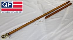 7' Wood Finish Aluminum Spinner Pole with Ball Top - Quinn Flags Brand