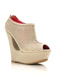 Peep-Toe Wedge Booties