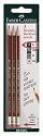 Faber-Castell 111599 - 3 Bleistifte St&auml;rke B mit Radierer