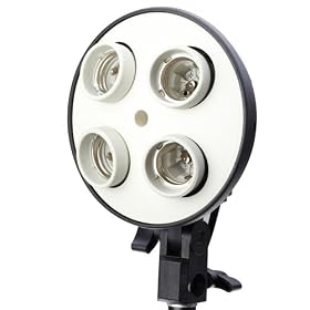 Photo Light Bulb Holder 4 x E27 Socket Umbrella Bracket