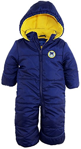 iXtreme Baby Boys Cute Teddy Bear and Car One Piece Puffer Winter Snowsuit