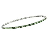14k White Gold Tsavorite w  black Rhodium Bangle, 8