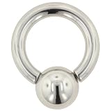 One Stainless Steel Screw On Ball Ring: 8g 5/8 Ball: 3/8 (SOLD INDIVIDUALLY. ORDER TWO FOR A PAIR.)
