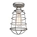 Design House 519686 Ajax Industrial Modern 1-Light Indoor Ceiling Mount Light with Metal Wire Cage for Hallway Foyer Closet, Galvanized Steel
