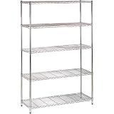  : Wide 5-Tier Wire Shelf - Chrome