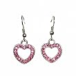 Earrings - E95 - Small Crystal Hearts - Rose